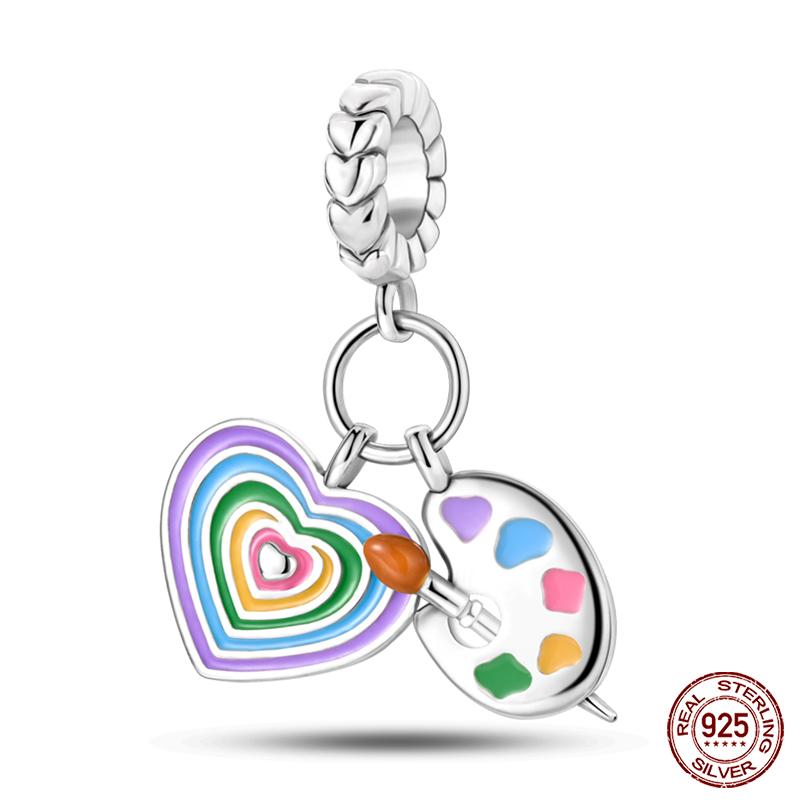 Fit Qikaola Original Bracelets Copper Music Symbol Drawing Plate Medicine Box Career Series Charms Beads For Diy Jewelry