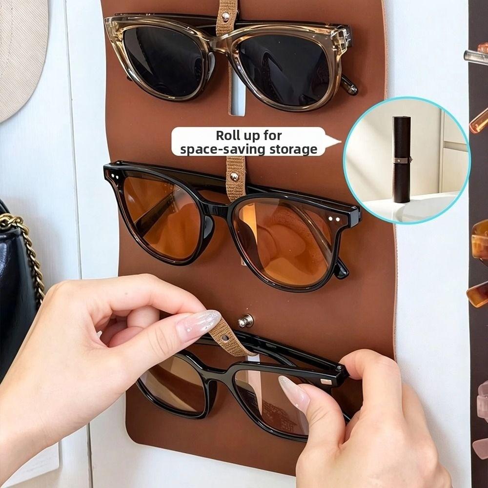 Wall Mounted Sunglasses Storage Bag 5 Slot Hanging Eyewear Holder Eyeglasses Display Rack  Bathroom