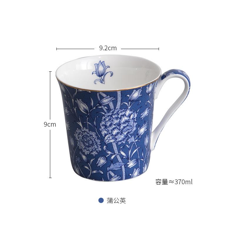 European Bone China Breakfast Milk Mug Ceramic Pattern Coffee Cup English Afternoon Tea Accessories Home Latte Coffee Cup Gifts