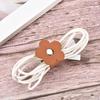 High Quality Leather Flower Cable Winder Portable Reusable Data Cable Ties Data Cable Management Earphone Cord