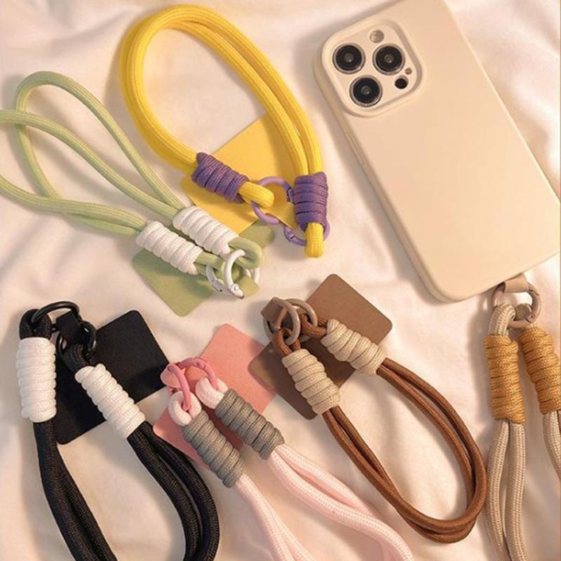 Mobile Phone Lanyard Hanging Decoration Can Be Carried Twist Rope Anti-Loss Pendant Fashion Strong Wrist Short Straps
