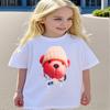 Hotselling Cartoon Cute Bear Printed Tshirt for Summer New Style Shortsleeved Tshirt for Boys and Girls Made of Polyester