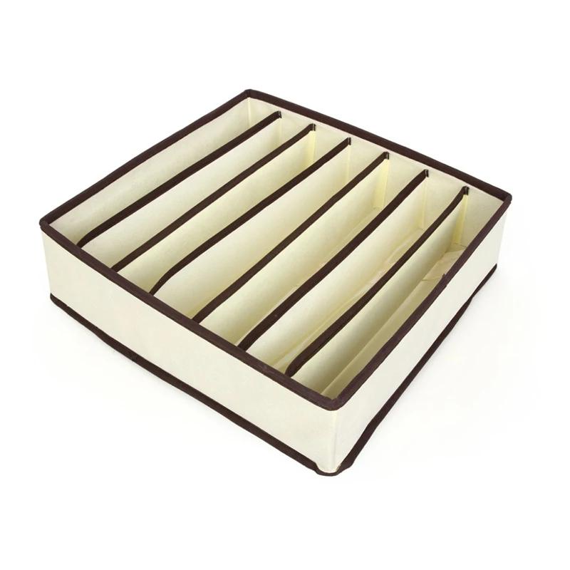 

Органайзер для нижньої білизни Шкарпетки Бюстгальтер Штани Шарф Краватка Ящик для зберігання Органайзери для ящиків для гардеробу Складний чохол для спідньої білизни Органайзер 7 Grid бежевий