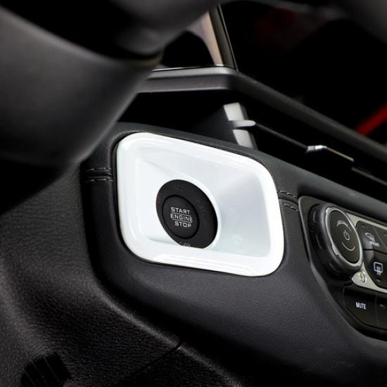 Center Console White Engine Start/Stop Button Cover for Jeep Wrangler JL JT 24+