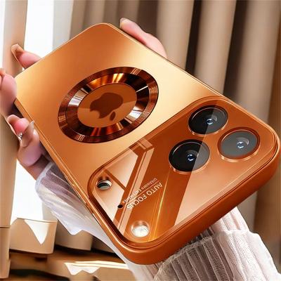 Luxury Titanium Metallic Matte Case For iPhone 17 16 15 14 13 12 11 Pro Max Plus For Magsafe Magnetic Glass Lens Protection Phone Cover