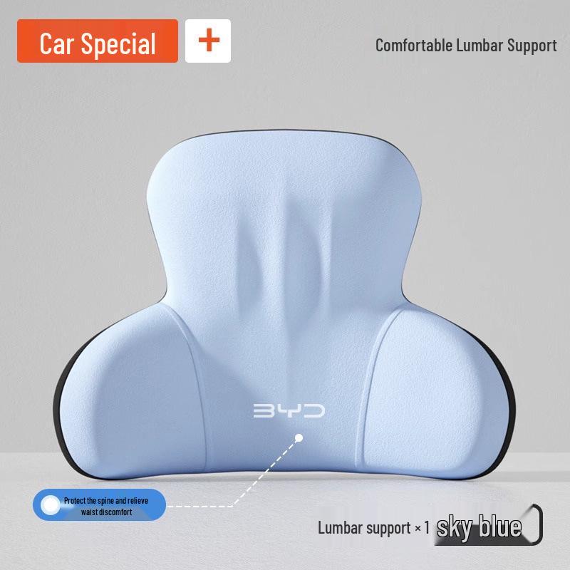 Příslušenství pro vozy BYD: Opěrky hlavy, Bederní opěrky, Polštářky a Chrániče krku pro modely Qin Plus, Song Pro, Seagull, Seal, Han.