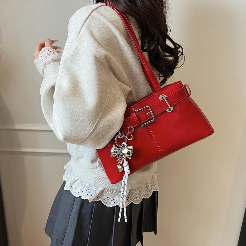 

Сумка Женская Новая Мода Повседневная Сумка Через Плечо Универсальная Портативная Сумка-Тоут no pendant красный