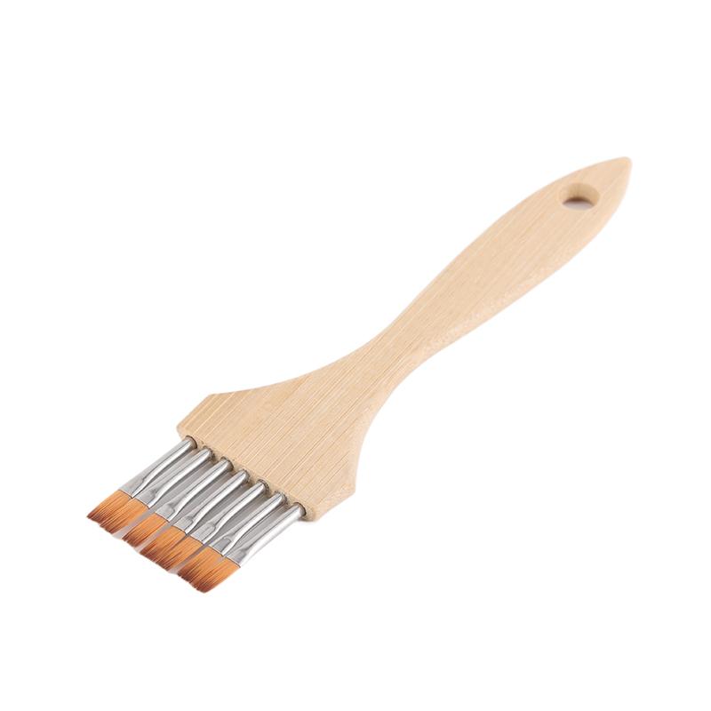 Round/Flat Multi-Tooth Comb Brush Nylon Wool Bamboo Handle Watercolor Brush Painting Supplies Art Stationery Acrylic Paint Brush