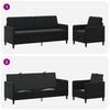 Sofa Set with Storage 2 Pcs Black Polyester
