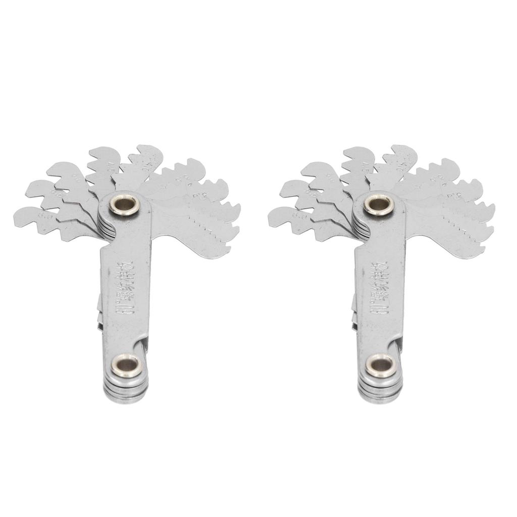 2Pcs Thread Gauge 60 Degrees  20 Blades Metric Stainless Steel Industrial Screw Pitch Measuring Tool