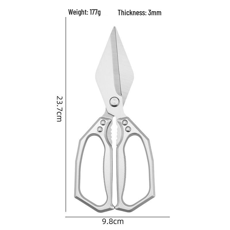 Heavy-Duty Stainless Steel Kitchen Scissors: Multifunctional, Large-Mouth for Cutting Chicken, Fish, and Duck Bones