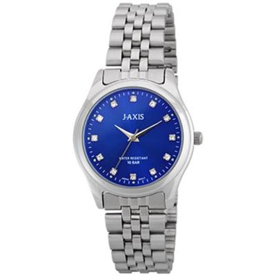 J-AXIS Men's MJG-M35-SBL (Sun Flame) Round Watch Silver Brass Analog