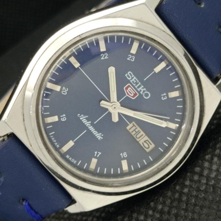 

USED VINTAGE SEIKO 5 AUTOMATIC 7009A JAPAN MENS D/D BLUE WATCH 608i-a316974-9 SKU608i-a316974