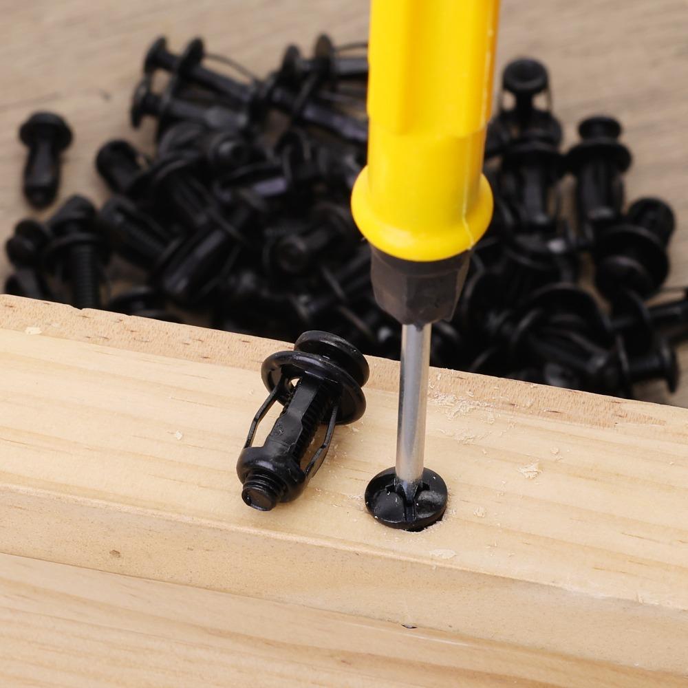 Auto License Plate Fastener Expansion Screw Nut Black Carbon Steel Frame Mounting Hardware Heavy Duty Anti Rattle Weatherproof