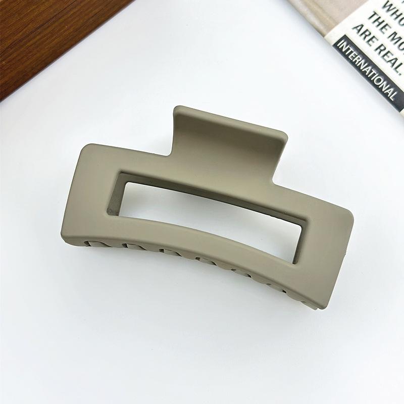 Korean High-end Frosted Grip Women's Shark Hair Clip - Solid Color, Large Size