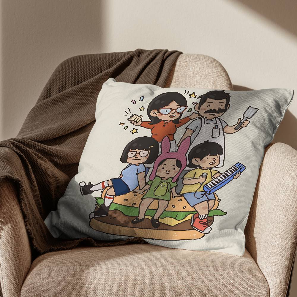 Insomnibob Bobs Burgers Pillow Case Antidustmite Pillowcase Invisible zipper silky short plush Sofa cushion cover
