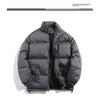 Mens Loose Thick Solid Waterproof Stand Collar Winter Cotton Puffer Jacket