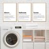 Laundry Room Care Symbols Stain Removal Guide Wall Art Poster Prints Canvas Painting for Funny Bathroom Washroom Quotes Decor