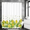 Yellow Green Lemon Shower Curtain, Bathroom Decorative Shower Curtain, Waterproof Shower Curtain with Hooks