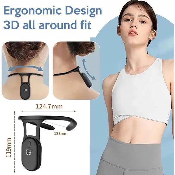 Φορητή Υπερηχητική Συσκευή Καταπραϋντικής Λεμφικής Αποσυμφόρησης και Διαμόρφωσης Σώματος για τον Λαιμό, Φορητή Μασάζ για Άνδρες και Γυναίκες, Έξυπνος Αισθητήρας, Διορθωτής Στάσης Σώματος για Καθιστή Θέση