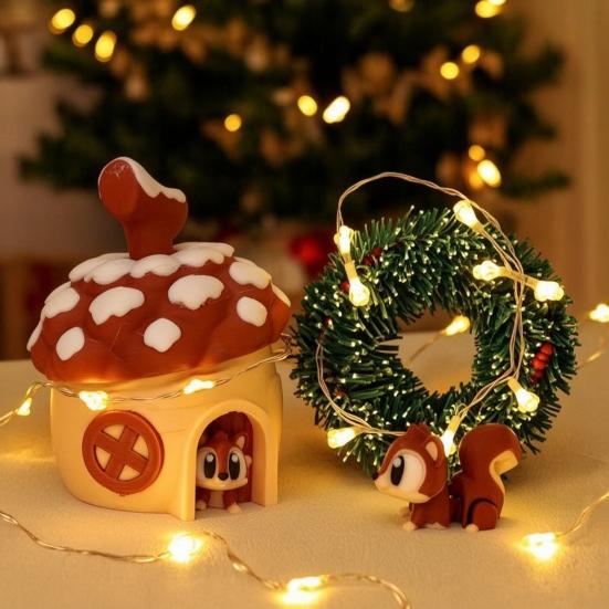 Yousheng Simulated Squirrel Ornament 3D Print Fidget Toy with Articulated Joints Stress Relief Ornament for Home Decoration