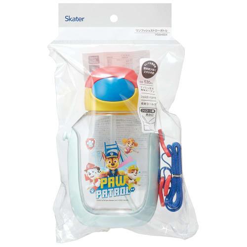 Skater Water Bottle with Straw 530ml Paw Patrol 23 Straw Water Bottle One Push for Children PDSH6DX-A