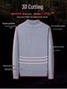 Men's Black Fleece Half-High Neck Sweater, Autumn/Winter Layer, Boys' Base Layer Knitwear