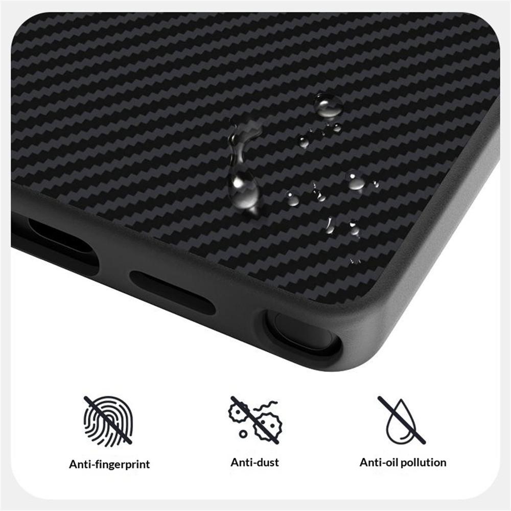 ABEEL For Samsung Galaxy S25 FE Magnetic Case Carbon Fiber Texture TPU PC PU Phone Back Cover