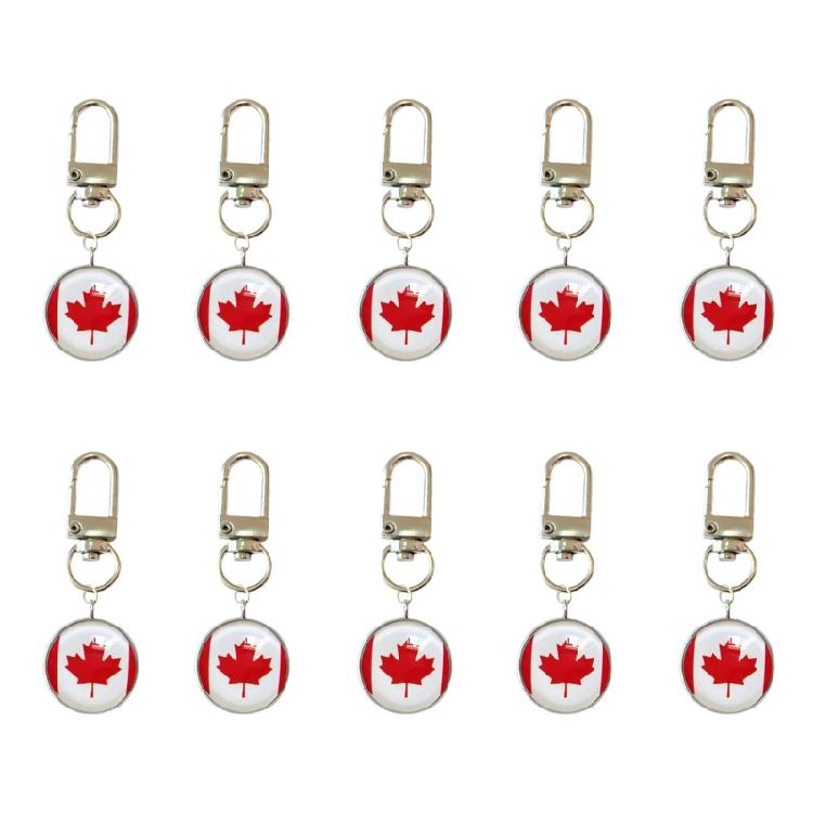 10PCS/Lot Trend Football Keychains Feature Bright Country Flags Rustproof Alloy And Glass Backpacks Decoration