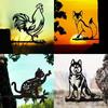 Rustic Yard Animal Metal Art - Fox, Dog, Cat, Rabbit, and Bird Silhouettes for Stylish Outdoor & Garden Decor