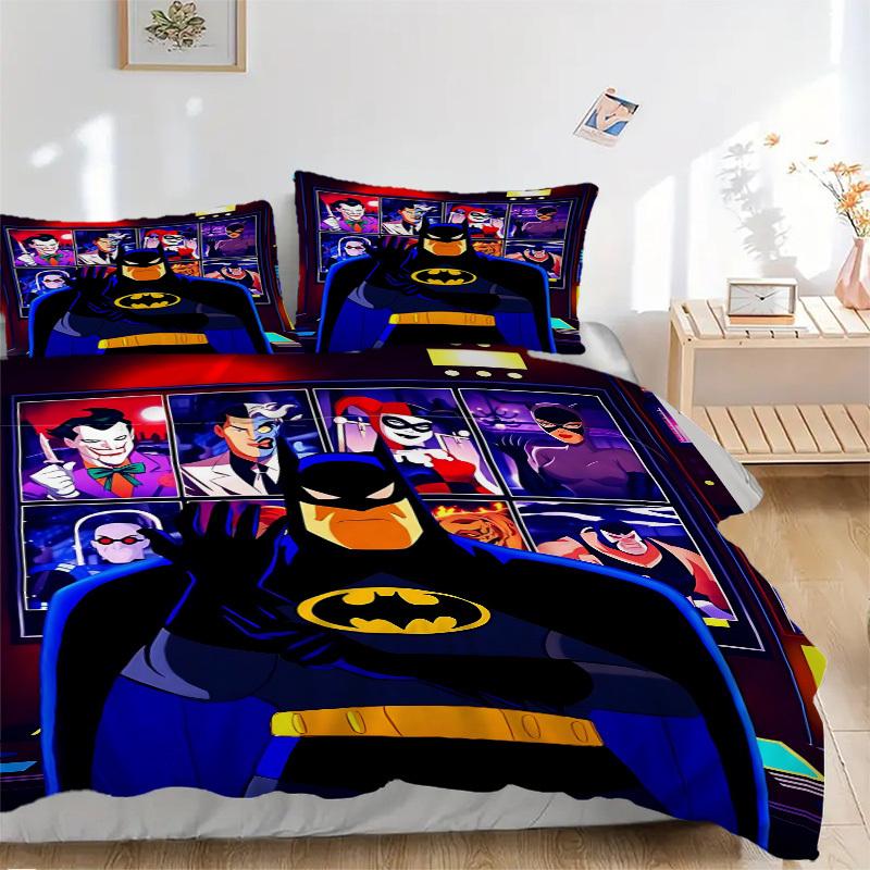 

Набор из 3 предметов: пододеяльник Бэтмен + 2 наволочки (Без вкладыша), Печать высокого разрешения для всех сезонов, Прочный yy251103051 135x200cm