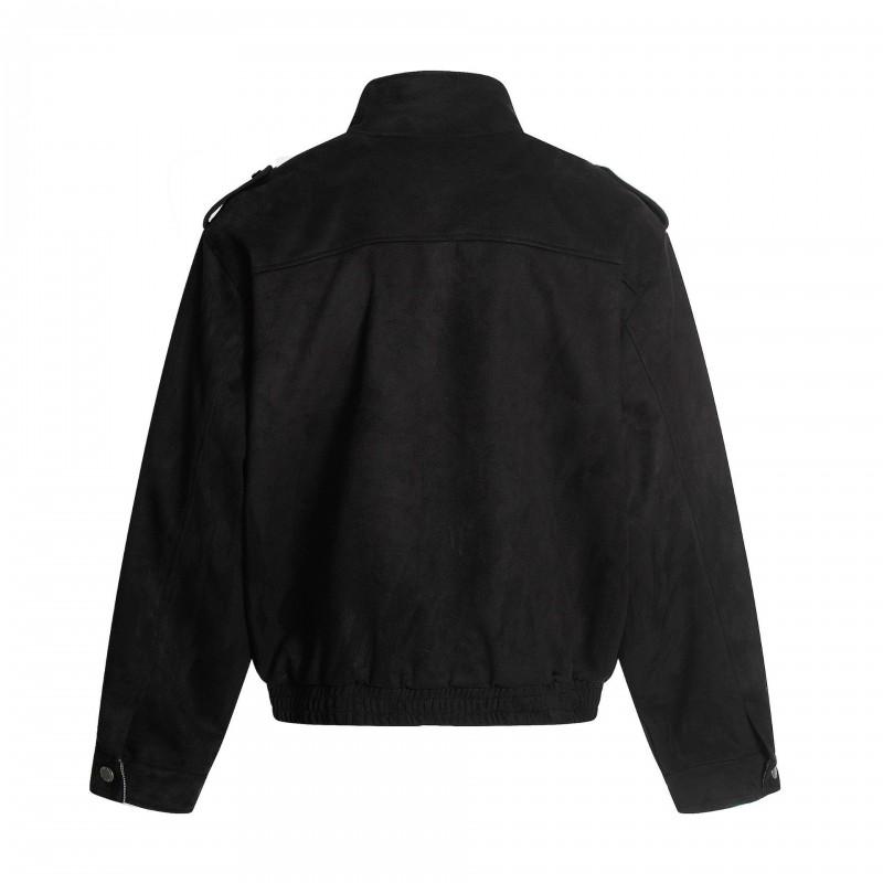 Mens Oversized Streetwear Jacket Casual Loose Fit Workwear Style Hoodless Zip-Up Outerwear