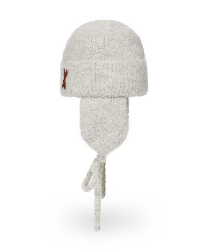 Bajal Va Patch Fly Knit Beanie Cream