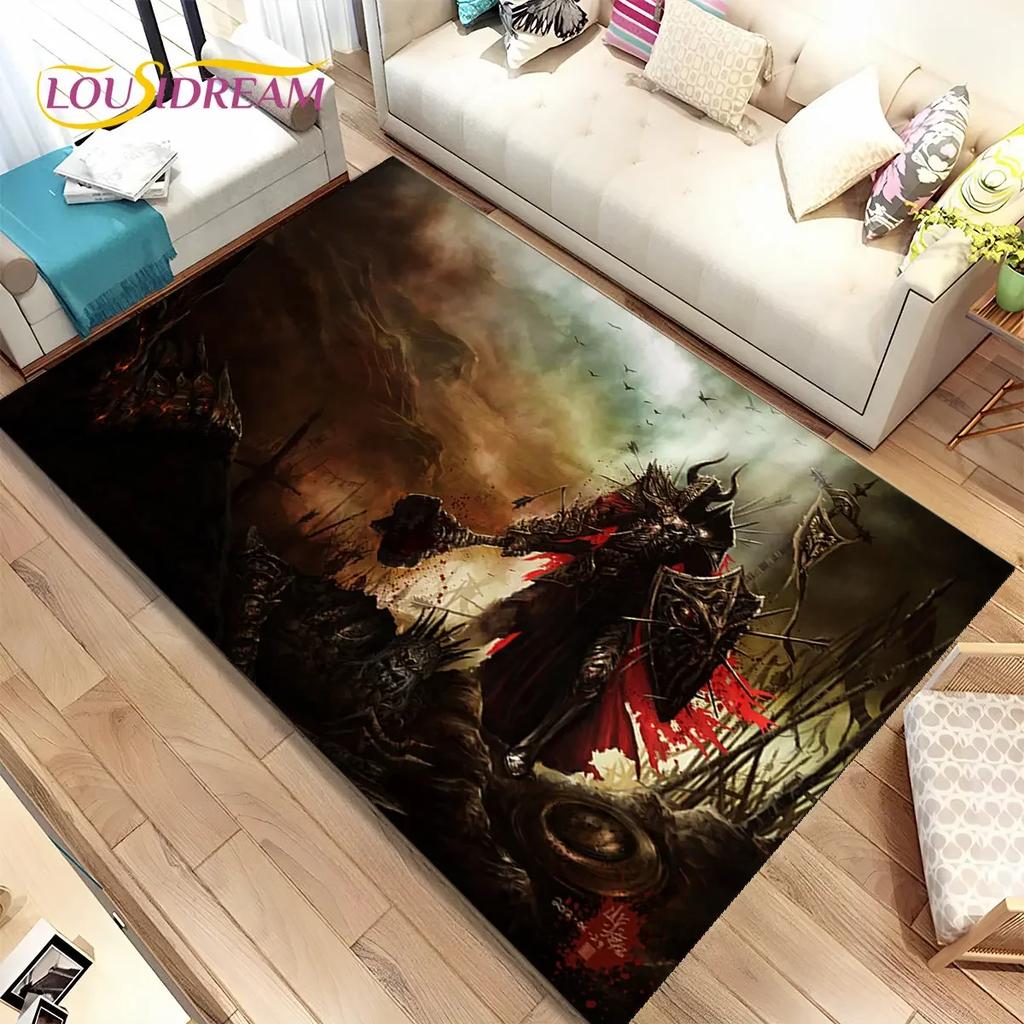 3D HD Diablo Game Gamer Cartoon Area Rug,Carpet Rug for Home Living Room Bedroom Sofa Doormat Decor,kid Play Non-slip Floor Mat