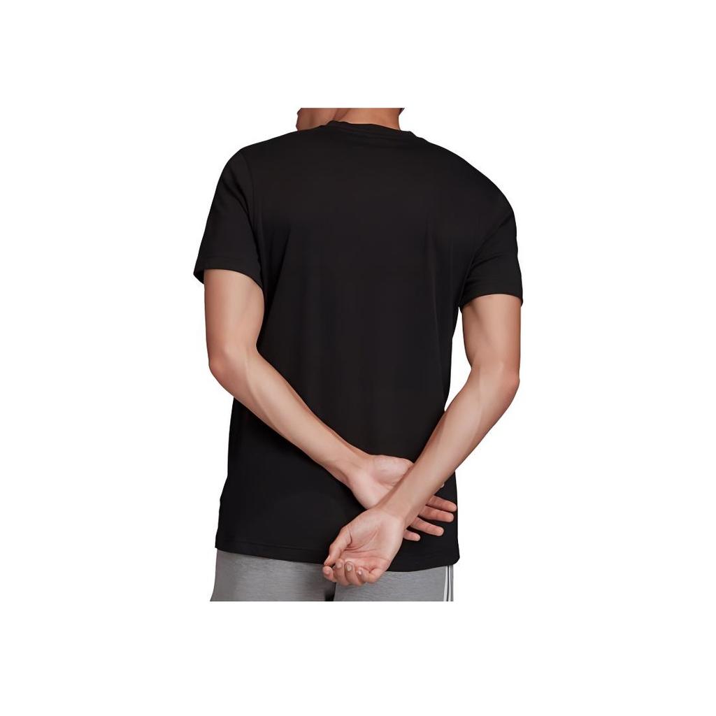 Adidas Camo Essential Logo Sports Short-Sleeve Tee Men Tops Black FM3352