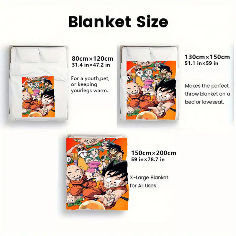 Dragon Ball Unique Pattern Blanket Cozy Flannel Warm Blanket for Anime Lovers Daily Use THW