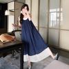 Blue Plaid Sleeveless Dress French Literary Style Mori Retro Small Fresh Holiday Suspender Vest Long Dress