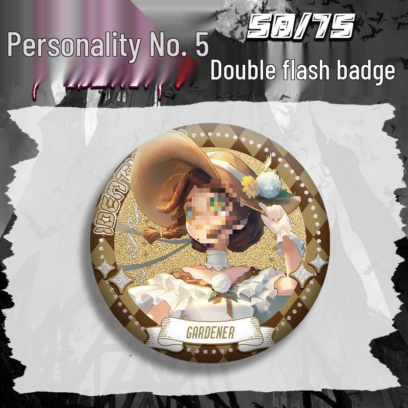 Identity V Little Girl Anime Badge with Silver Glitter Guts Joseph Pendant