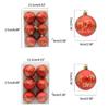 6Pcs Christmas Tree Plastic Hanging Ball Ornaments Glitter Letters Deer Snowflake Printed Shatterproof Pendants Baubles