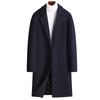 Abrigo de lana de invierno para hombre, abrigo informal de cuello de traje, abrigo de lana grueso de algodón con clip largo, moda juvenil