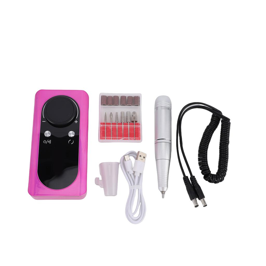 Broca Elétrica de Unha Sem Fio 45000 RPM Máquina Lixadora de Unhas com 6 Brocas 6 Bandas de Lixa para Acrílico Gel Pó para Mergulho Esmalte