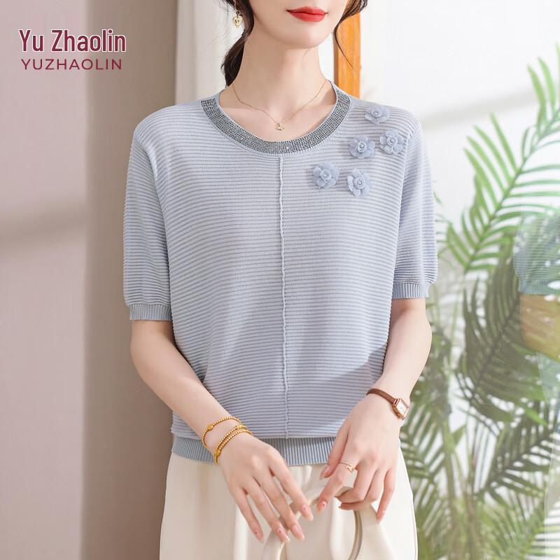 YUZHAOLIN Women's Stylish Loose Fit Ice Silk T-Shirt