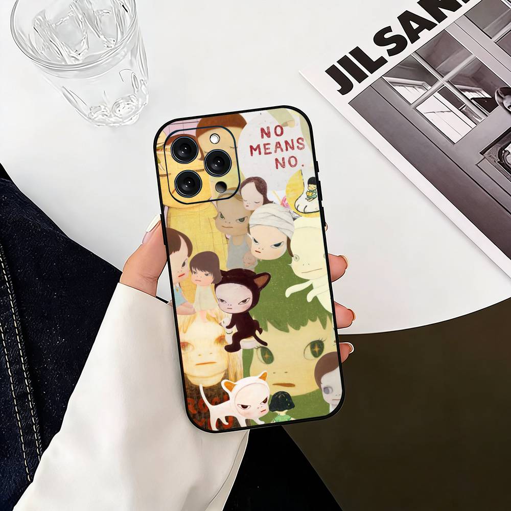 Cute Y-Yoshitomo N-Nara Phone Case For iPhone 17, 16,15,14,13,12,11 Plus,Pro Max, Others Soft Black Cover