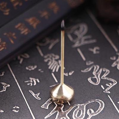 Brass Portable Buddhism Metal Craft Incense Stick Holder Home Decoration Incense Base Sandalwood Coil Base