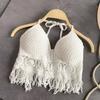 Sexy Boho Beach Holiday Camisole Halter Women Swimsuit Bra Backless Vest Hollow Tassel Tank Top Women's Crop Tops