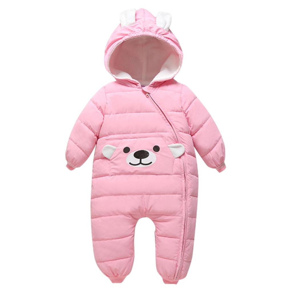 Teplá bavlněná kombinéza pro novorozence – Hřejivý podzimní/zimní kojenecký outfit