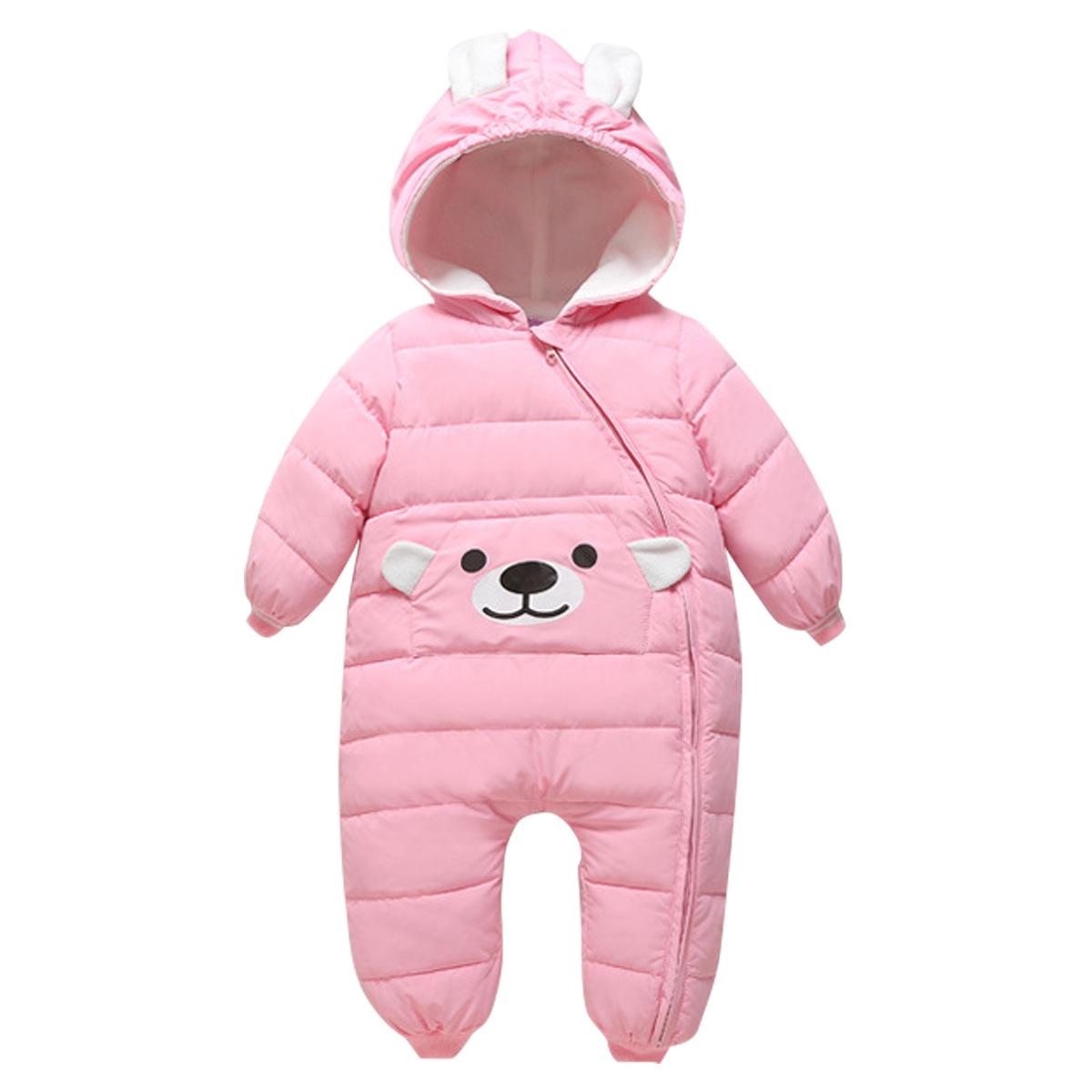 

Теплый комбинезон из хлопка для новорожденных – уютный комплект для малышей на осень/зиму 70 cm розовый