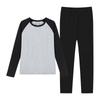Girls' Cotton Color Block Thermal Set - Slim Fit Long Johns & Undershirt for Teens