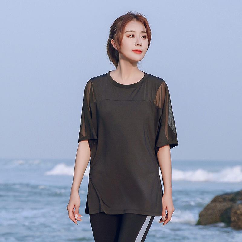 Plus Size Women's Quick-Dry Yoga T-Shirt - Short Sleeve, Loose Fit, 200 Jin, Summer Activewear