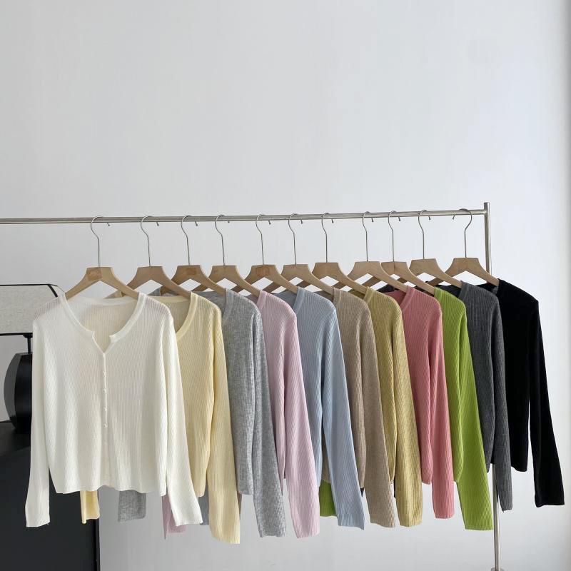 2024 Summer Chic Women's Long Sleeve Knitted Cardigan Short Shawl Sunscreen Outerwear